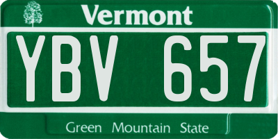 VT license plate YBV657