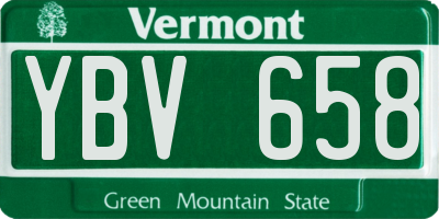 VT license plate YBV658