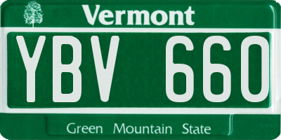 VT license plate YBV660