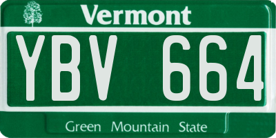 VT license plate YBV664