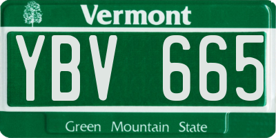 VT license plate YBV665