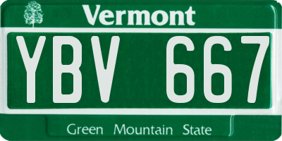 VT license plate YBV667