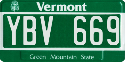 VT license plate YBV669