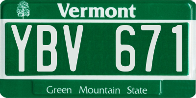 VT license plate YBV671