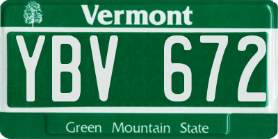 VT license plate YBV672