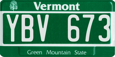 VT license plate YBV673