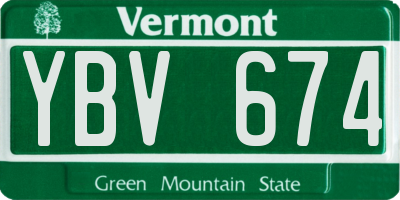 VT license plate YBV674