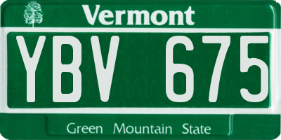 VT license plate YBV675