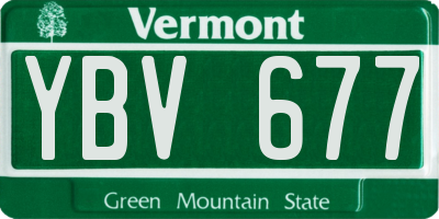 VT license plate YBV677