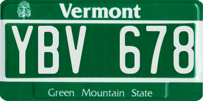 VT license plate YBV678