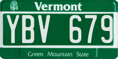 VT license plate YBV679