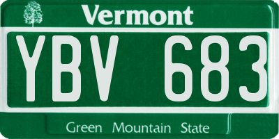 VT license plate YBV683