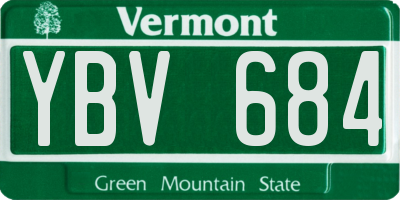 VT license plate YBV684