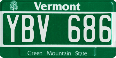 VT license plate YBV686