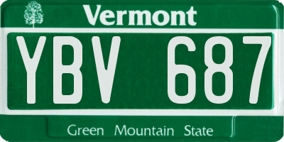 VT license plate YBV687