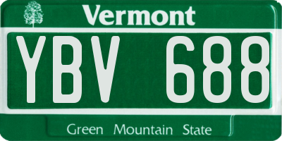 VT license plate YBV688