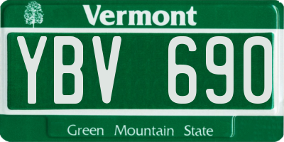VT license plate YBV690