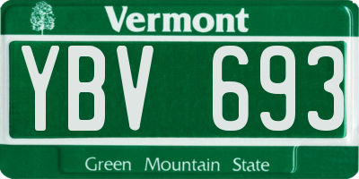 VT license plate YBV693