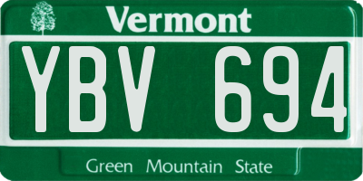 VT license plate YBV694