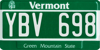 VT license plate YBV698