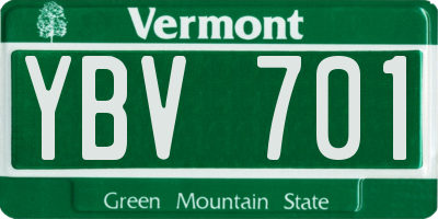 VT license plate YBV701