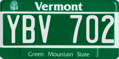 VT license plate YBV702