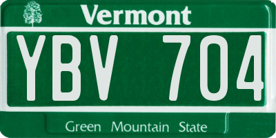 VT license plate YBV704