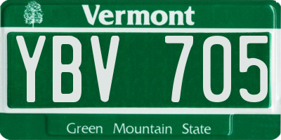 VT license plate YBV705