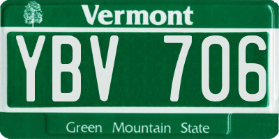 VT license plate YBV706