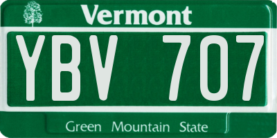 VT license plate YBV707