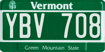 VT license plate YBV708