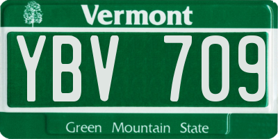 VT license plate YBV709