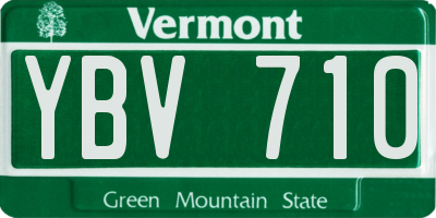 VT license plate YBV710
