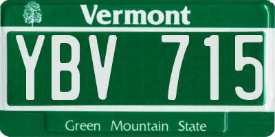 VT license plate YBV715