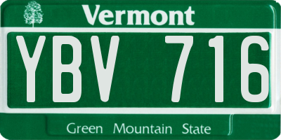 VT license plate YBV716