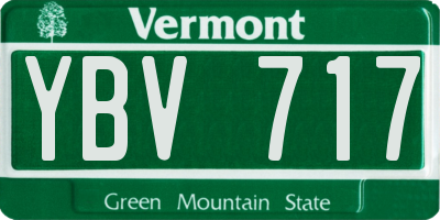 VT license plate YBV717