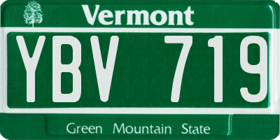 VT license plate YBV719