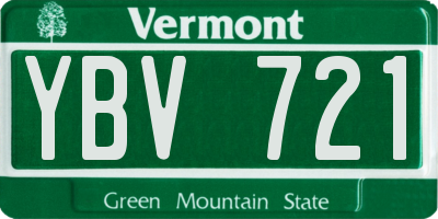 VT license plate YBV721