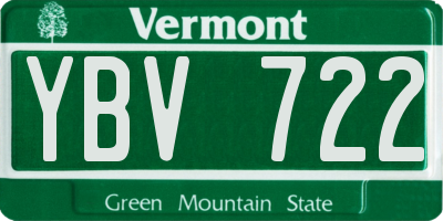 VT license plate YBV722