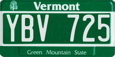 VT license plate YBV725