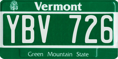 VT license plate YBV726