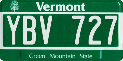 VT license plate YBV727