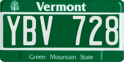 VT license plate YBV728
