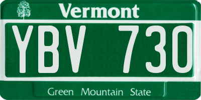 VT license plate YBV730
