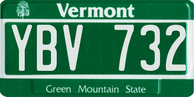 VT license plate YBV732
