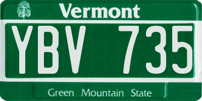 VT license plate YBV735
