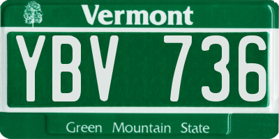 VT license plate YBV736