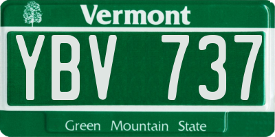 VT license plate YBV737