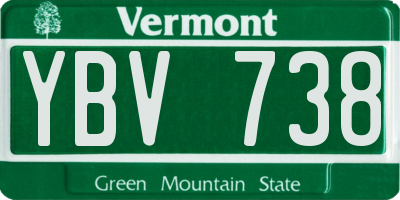 VT license plate YBV738
