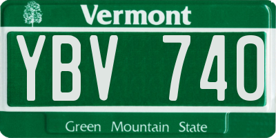 VT license plate YBV740